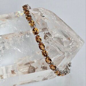 925 Sterling Silver Bracelet with Natural Citrine Gemstone